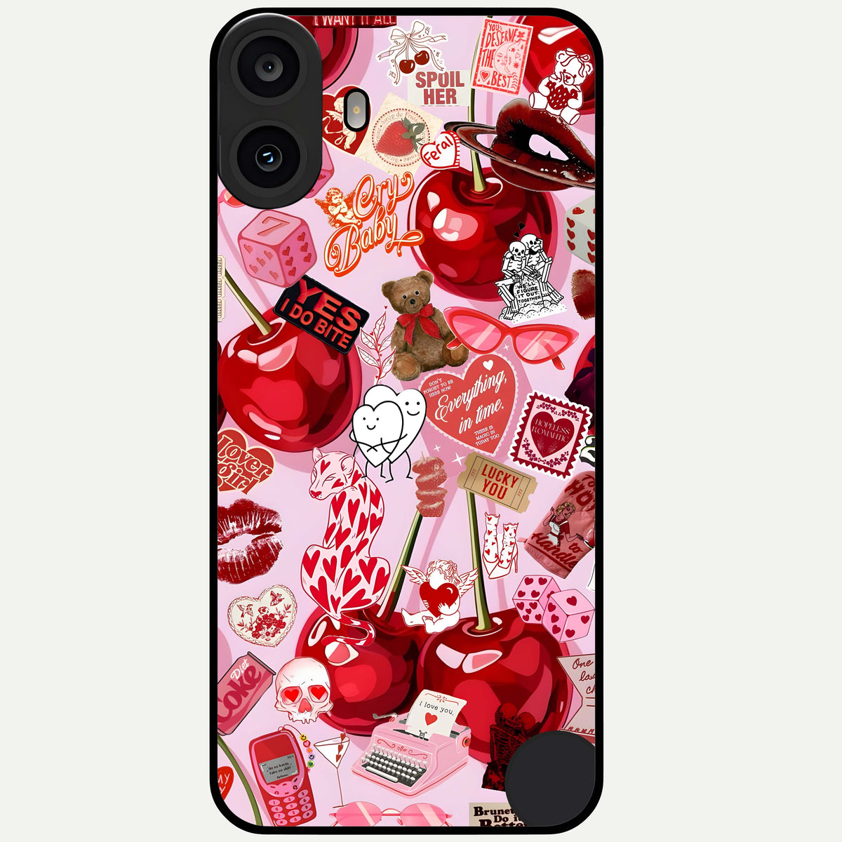  Sweet Cherry Chaos Glass Case For CMF Phone 1 back cover – full design glossy printed glass finish