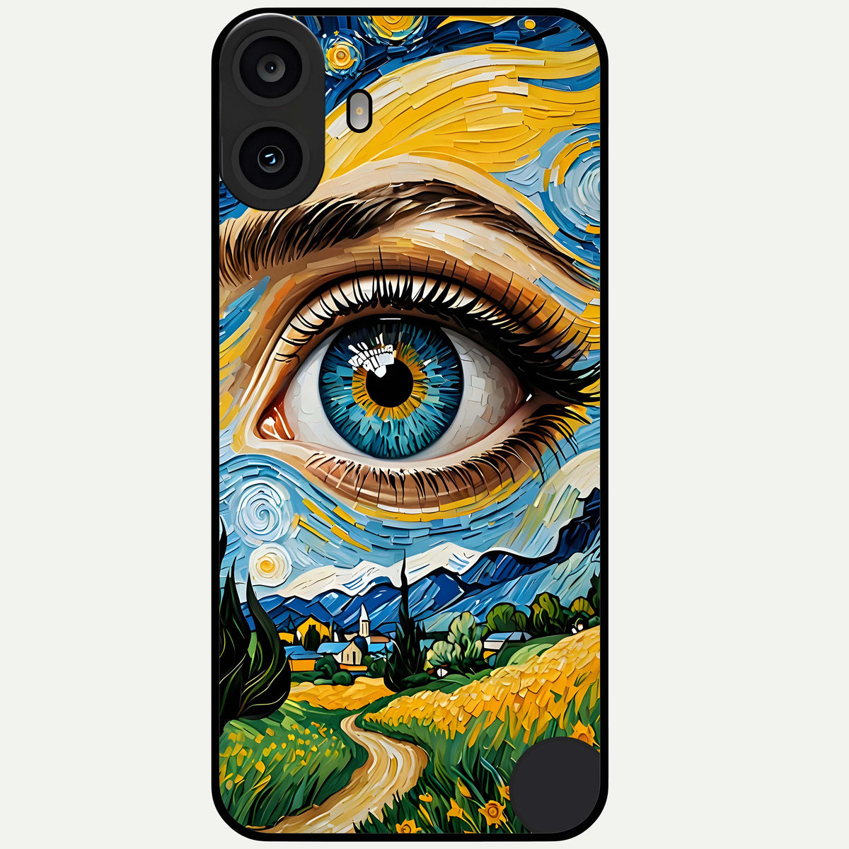  Van Gogh Eye Glass Case For CMF Phone 1 back cover – full design glossy printed glass finish