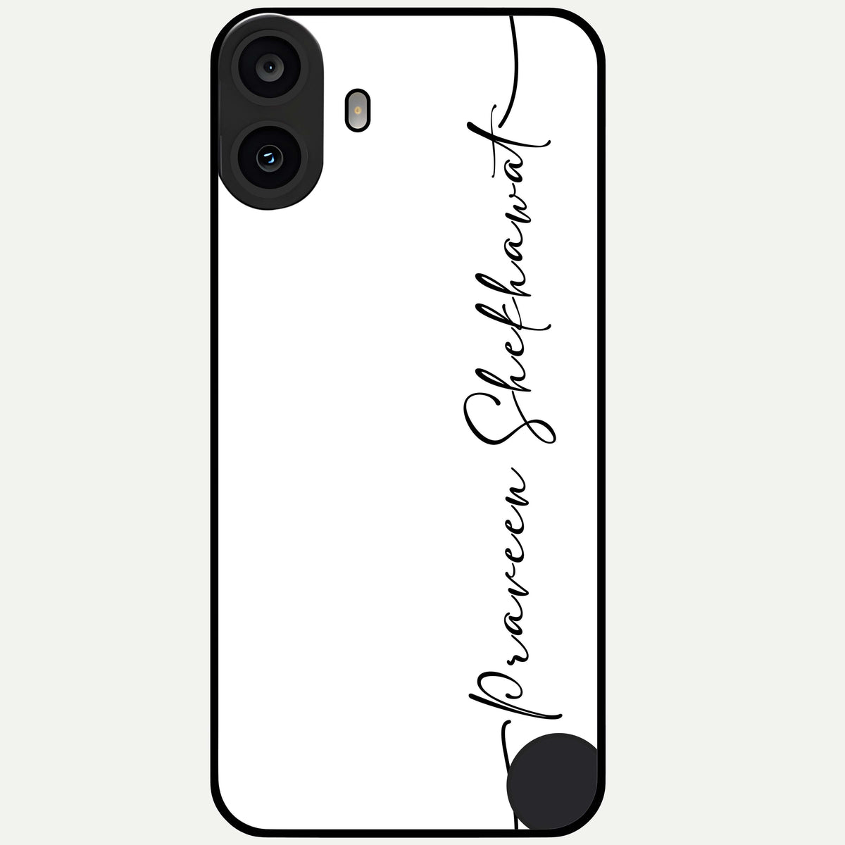  White Tune Custom Name Glass Case For CMF Phone 1 back cover – personalized glossy printed glass finish
