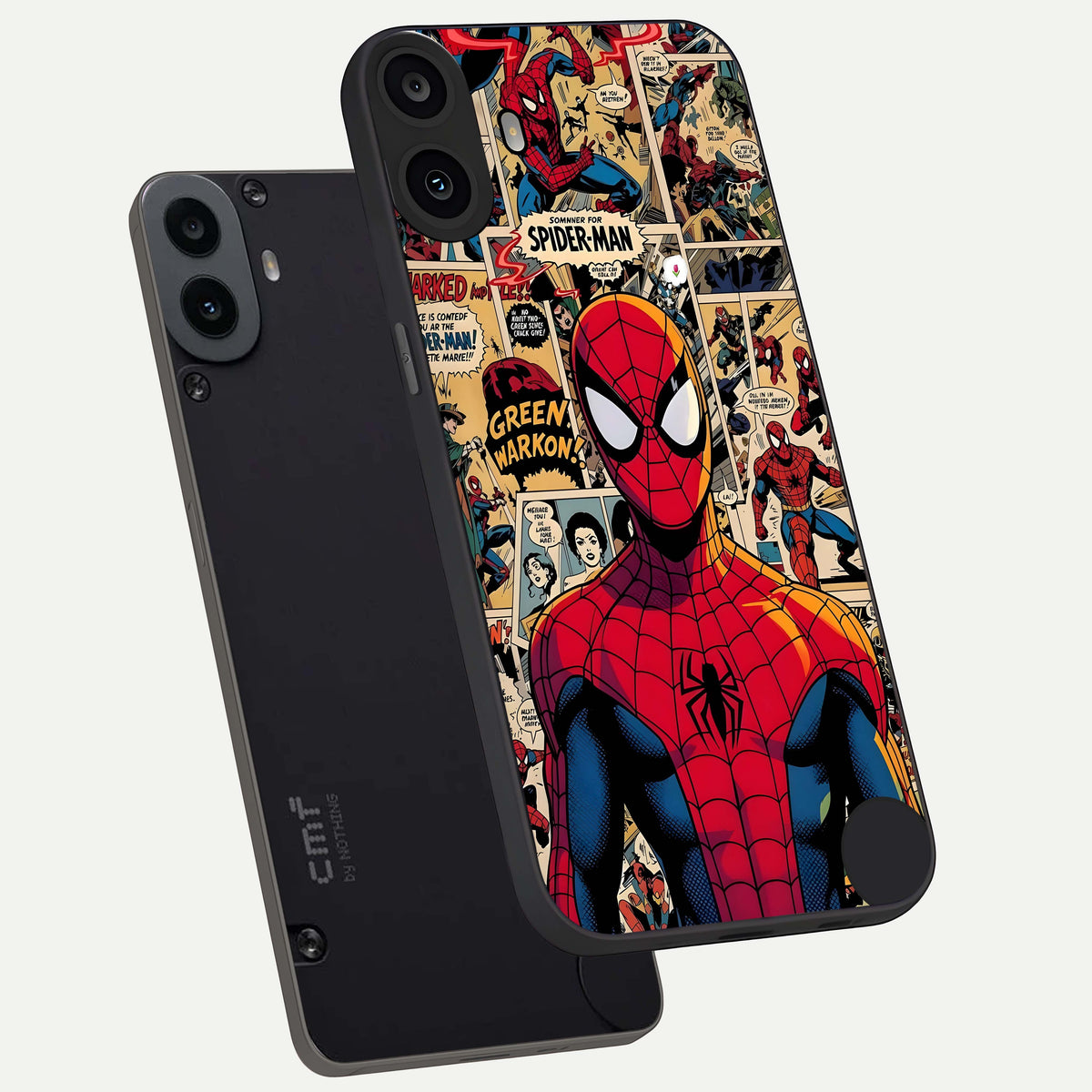  Aesthetic Spider phone case For CMF Phone 1 showing premium glass back cover with detailed artwork