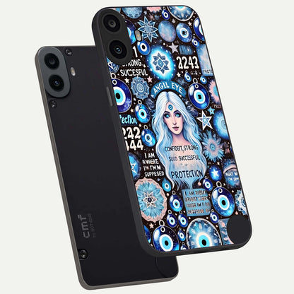  Angel Aura Shield phone case For CMF Phone 1 showing premium glass back cover with detailed artwork