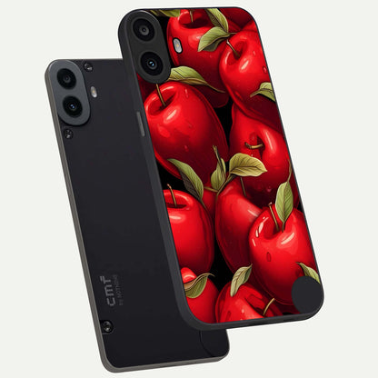  Apple Pattern phone case For CMF Phone 1 showing premium glass back cover with detailed artwork
