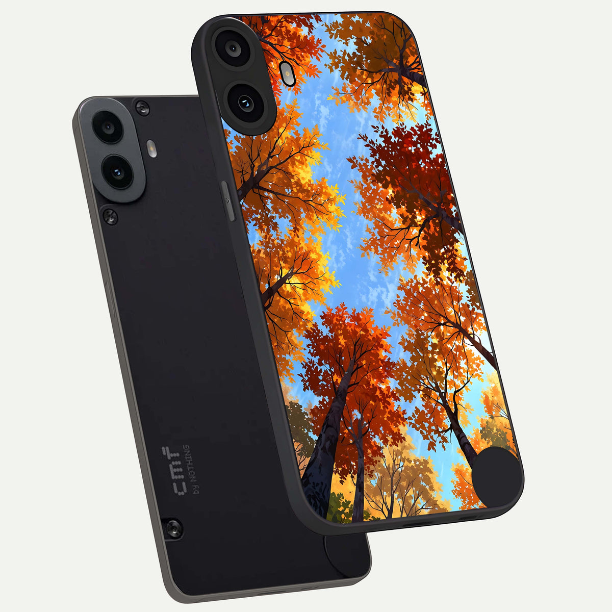  Autumn Sky Rise phone case For CMF Phone 1 showing premium glass back cover with detailed artwork