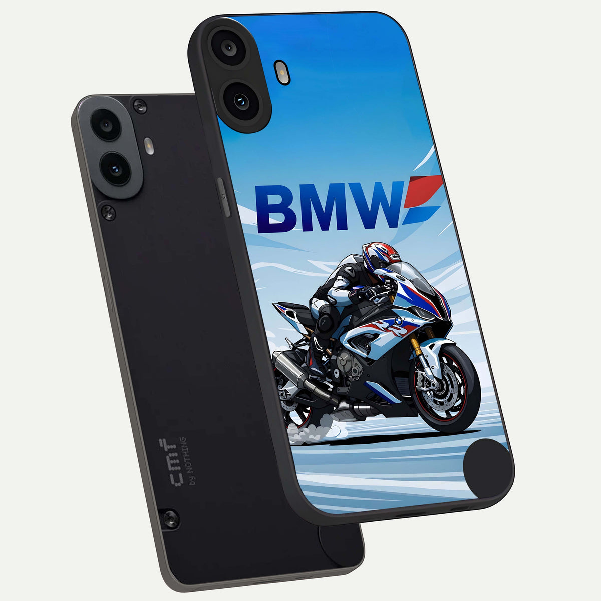  BMW Power Drift phone case For CMF Phone 1 showing premium glass back cover with detailed artwork