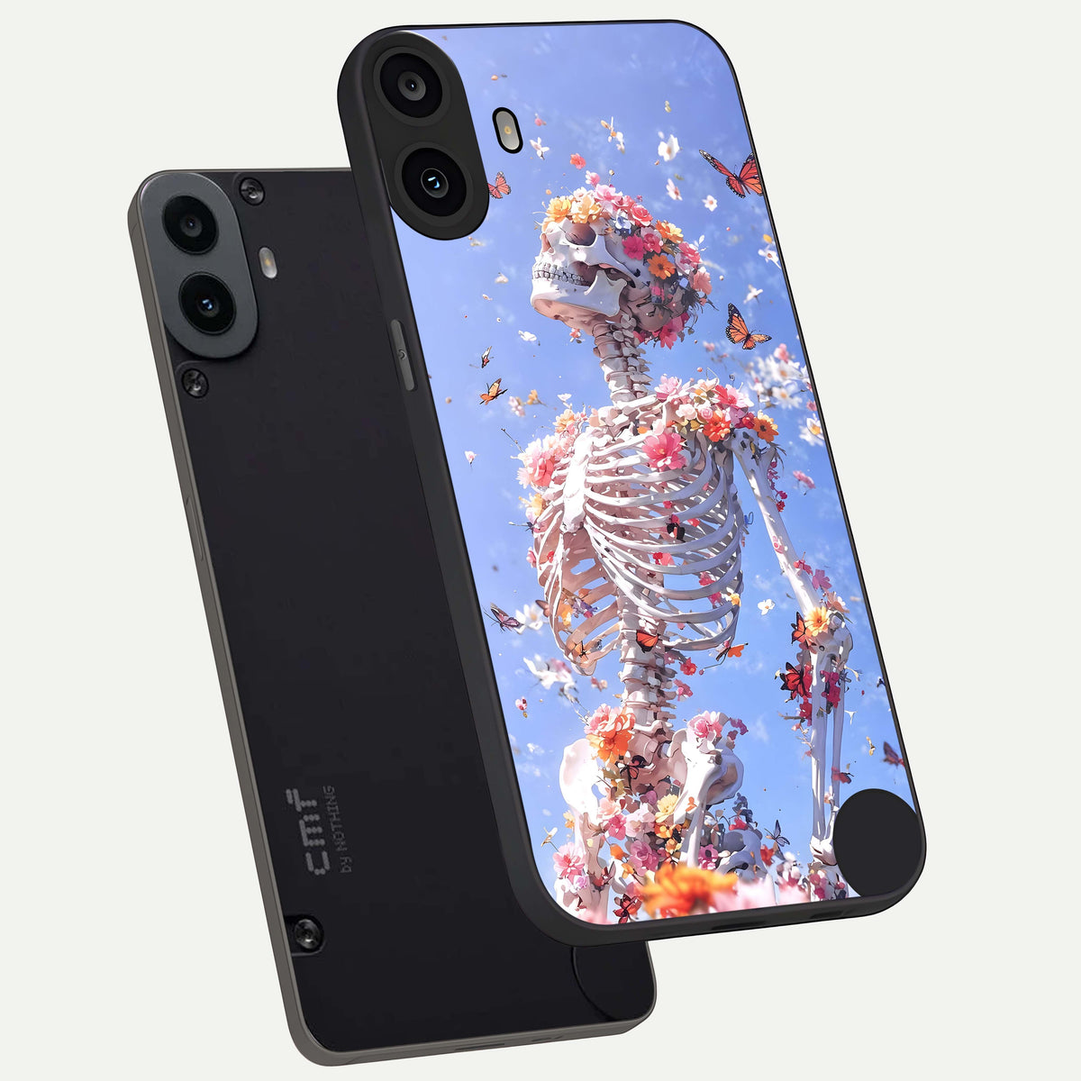  Bloom Beyond Bones phone case For CMF Phone 1 showing premium glass back cover with detailed artwork