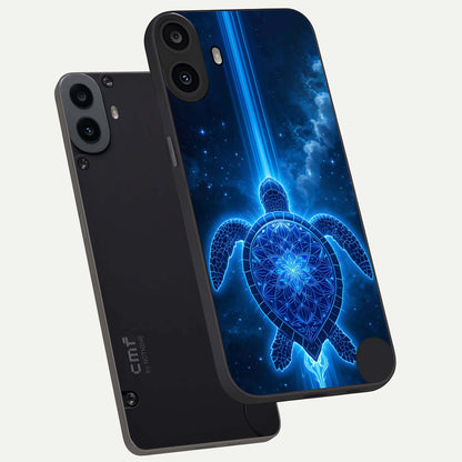  Blue Galaxy Turtle phone case For CMF Phone 1 showing premium glass back cover with detailed artwork