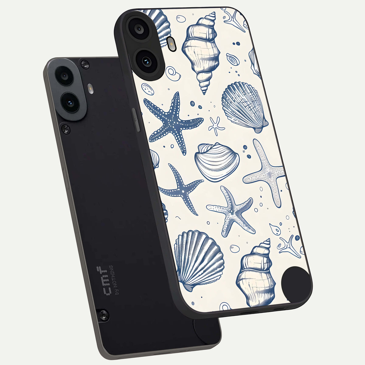  Blue Ocean Outline phone case For CMF Phone 1 showing premium glass back cover with detailed artwork