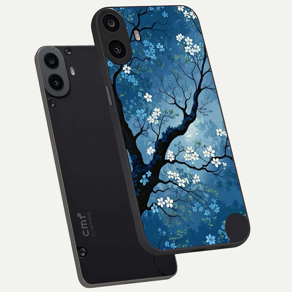  Blue Tree Serenity phone case For CMF Phone 1 showing premium glass back cover with detailed artwork