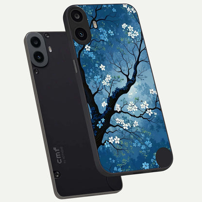  Blue Tree Serenity phone case For CMF Phone 1 showing premium glass back cover with detailed artwork