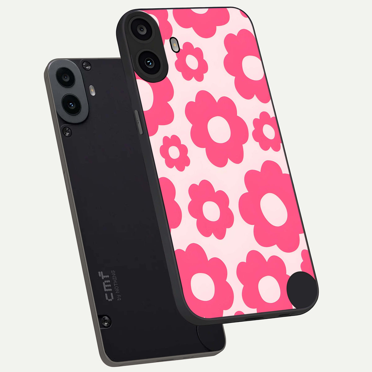  Blush Flower Pop phone case For CMF Phone 1 showing premium glass back cover with detailed artwork