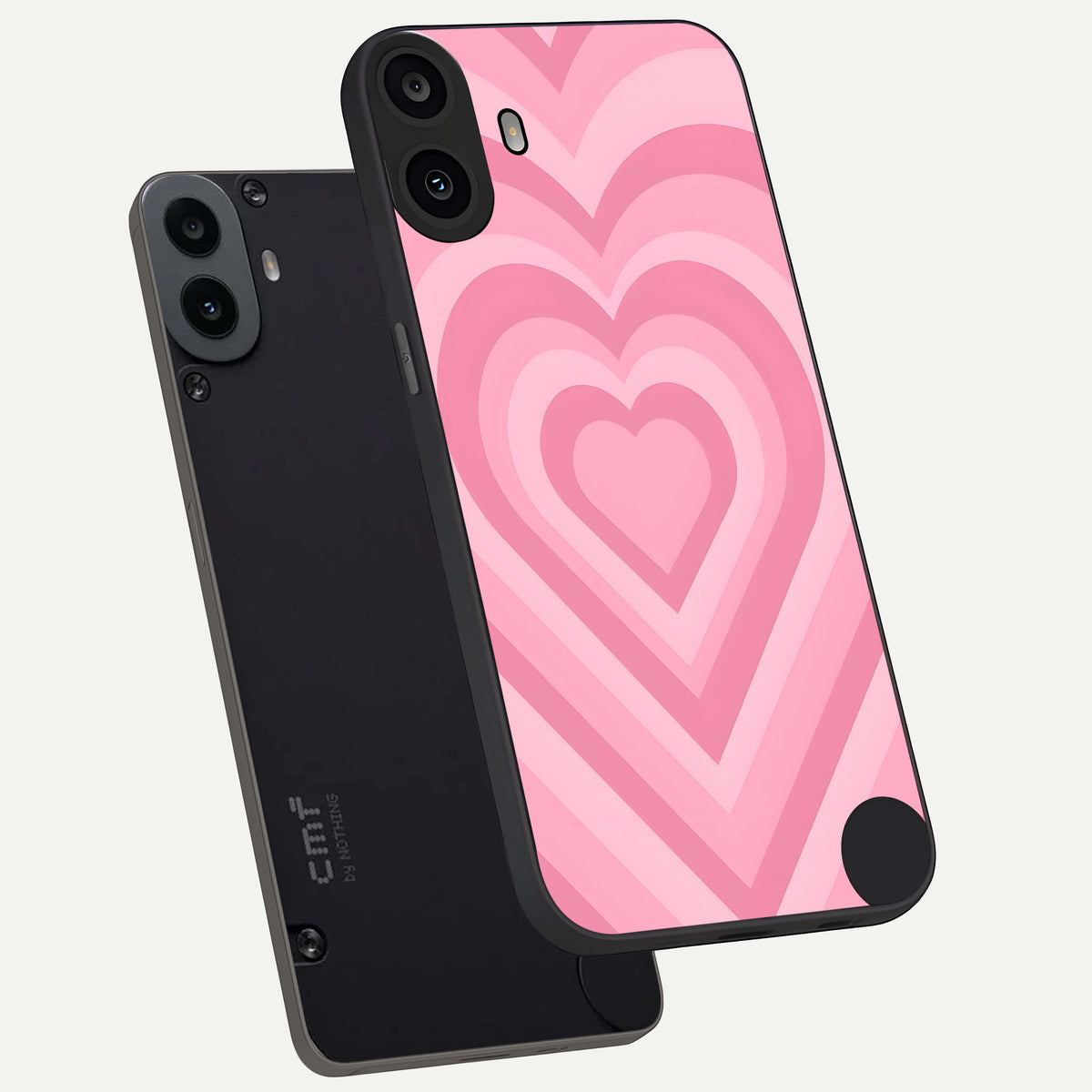  Blush Heart Waves phone case For CMF Phone 1 showing premium glass back cover with detailed artwork