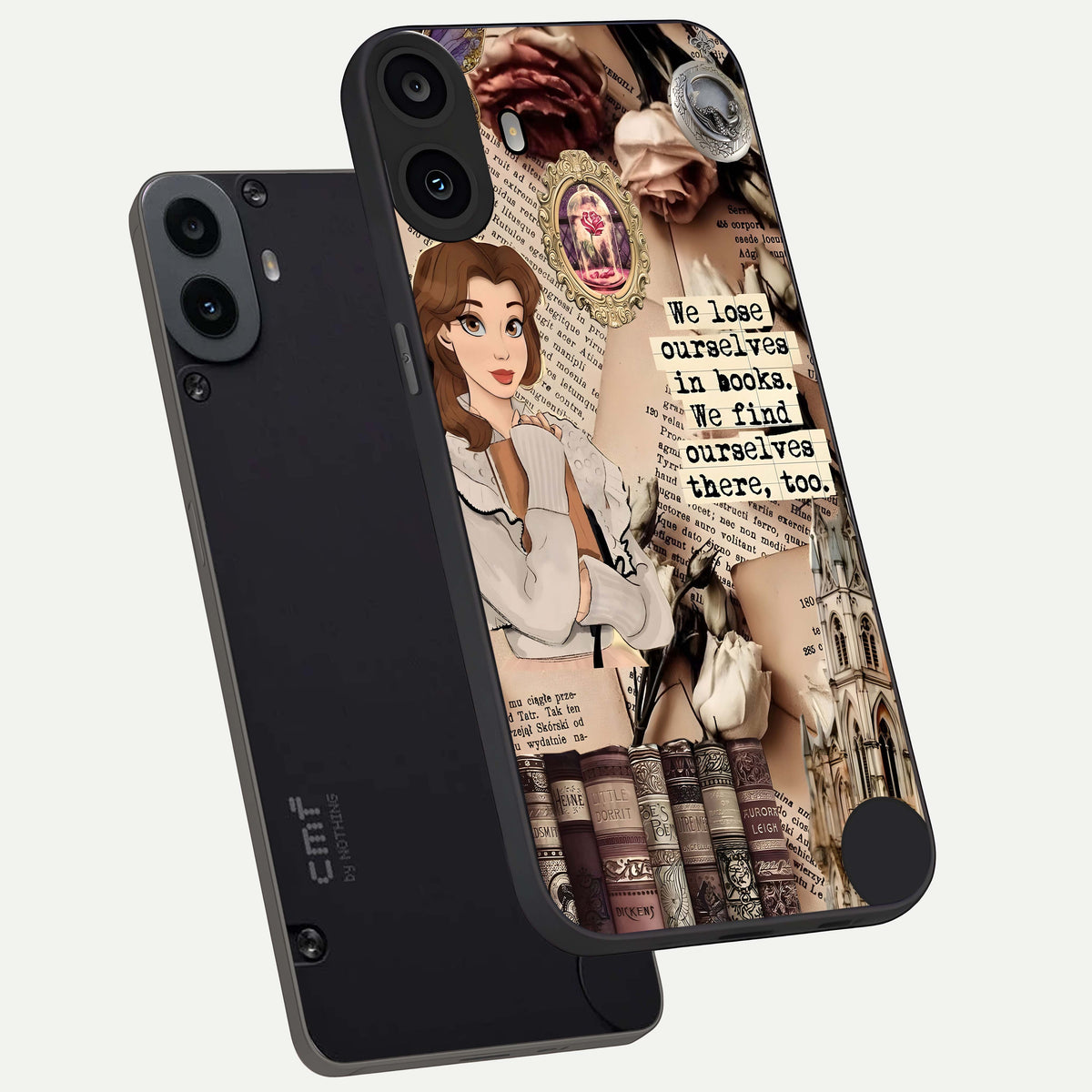  Bookish Dream World phone case For CMF Phone 1 showing premium glass back cover with detailed artwork