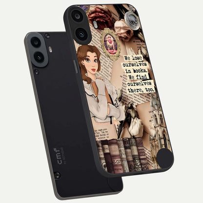  Bookish Dream World phone case For CMF Phone 1 showing premium glass back cover with detailed artwork