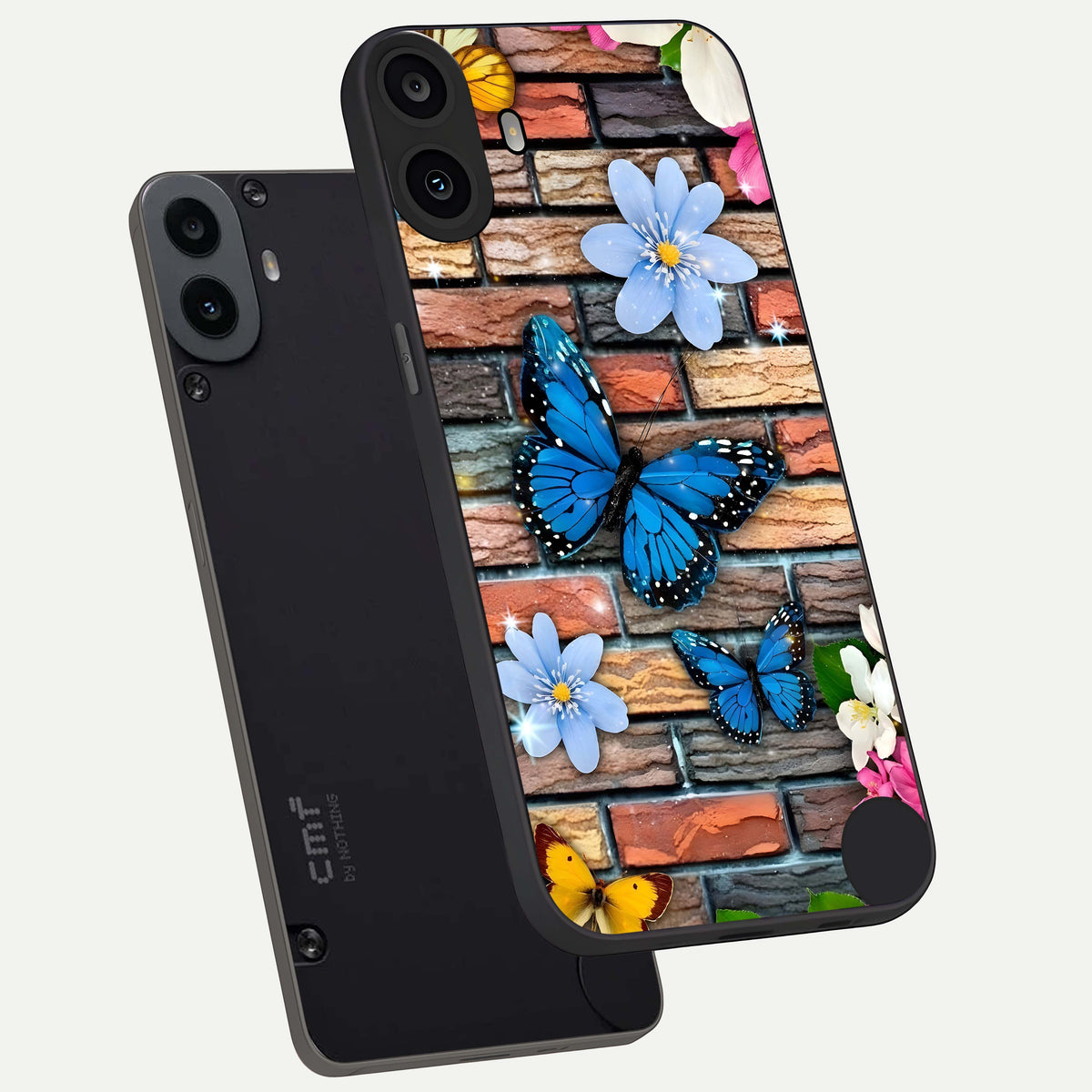  Brick Bloom Flight phone case For CMF Phone 1 showing premium glass back cover with detailed artwork