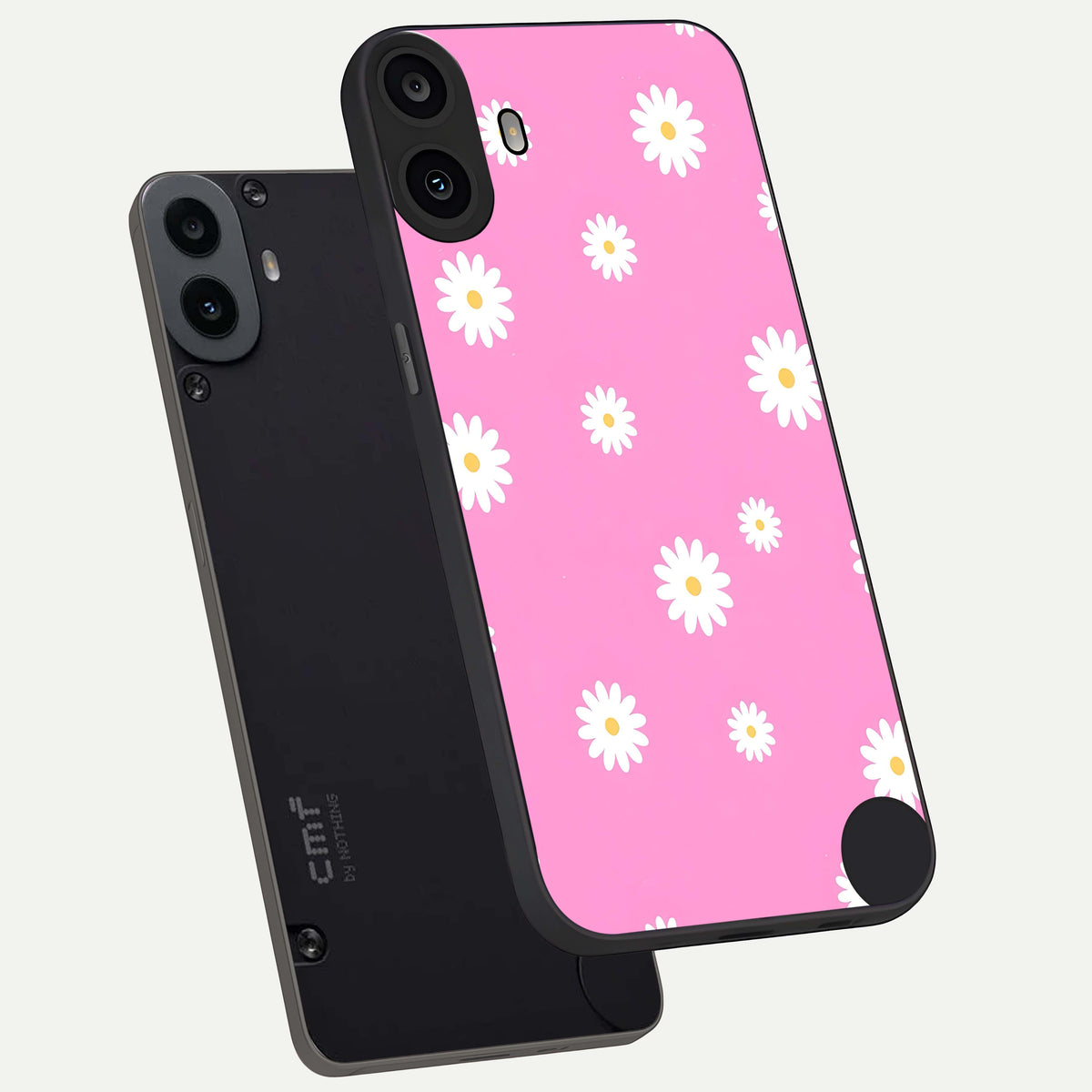  Bubblegum Daisy Pop phone case For CMF Phone 1 showing premium glass back cover with detailed artwork