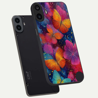  Butterfly Dream Mist phone case For CMF Phone 1 showing premium glass back cover with detailed artwork