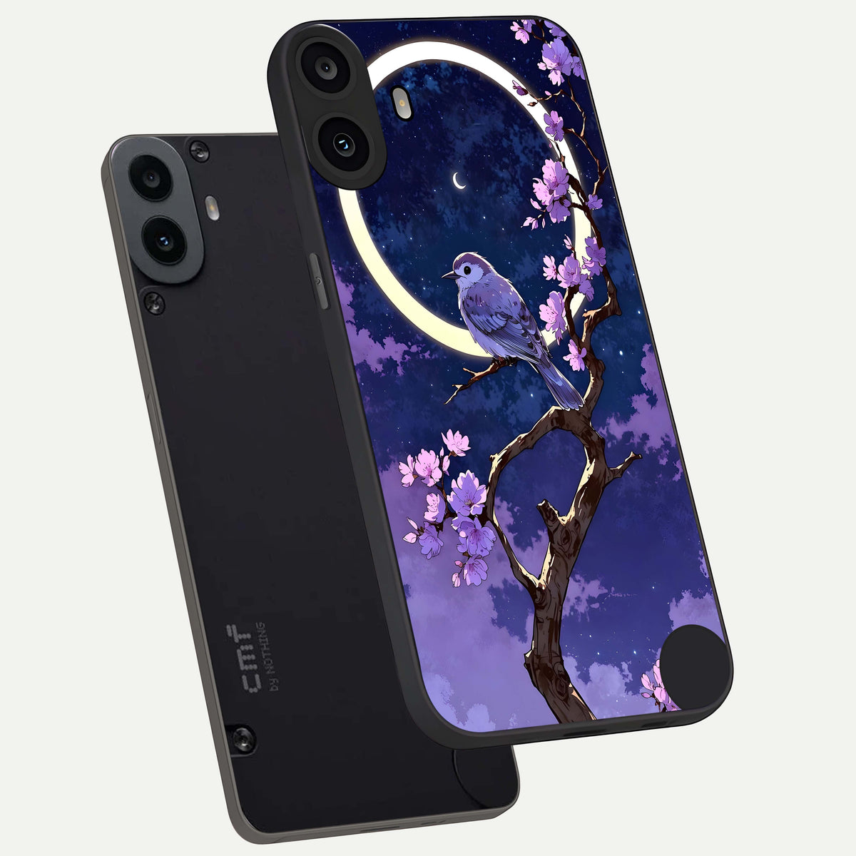  Celestial Bird Blossom phone case For CMF Phone 1 showing premium glass back cover with detailed artwork