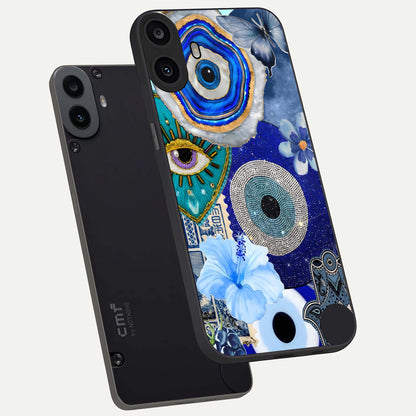  Celestial Blue Vision phone case For CMF Phone 1 showing premium glass back cover with detailed artwork