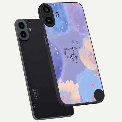  Celestial Cloud Magic phone case For CMF Phone 1 showing premium glass back cover with detailed artwork