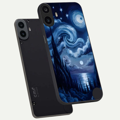  Celestial Dream Van Gogh phone case For CMF Phone 1 showing premium glass back cover with detailed artwork