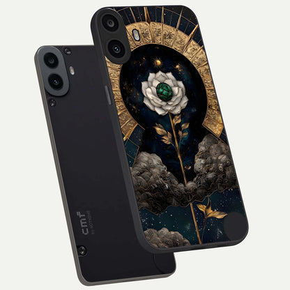 Celestial Lotus Morang phone case For CMF Phone 1 showing premium glass back cover with detailed artwork