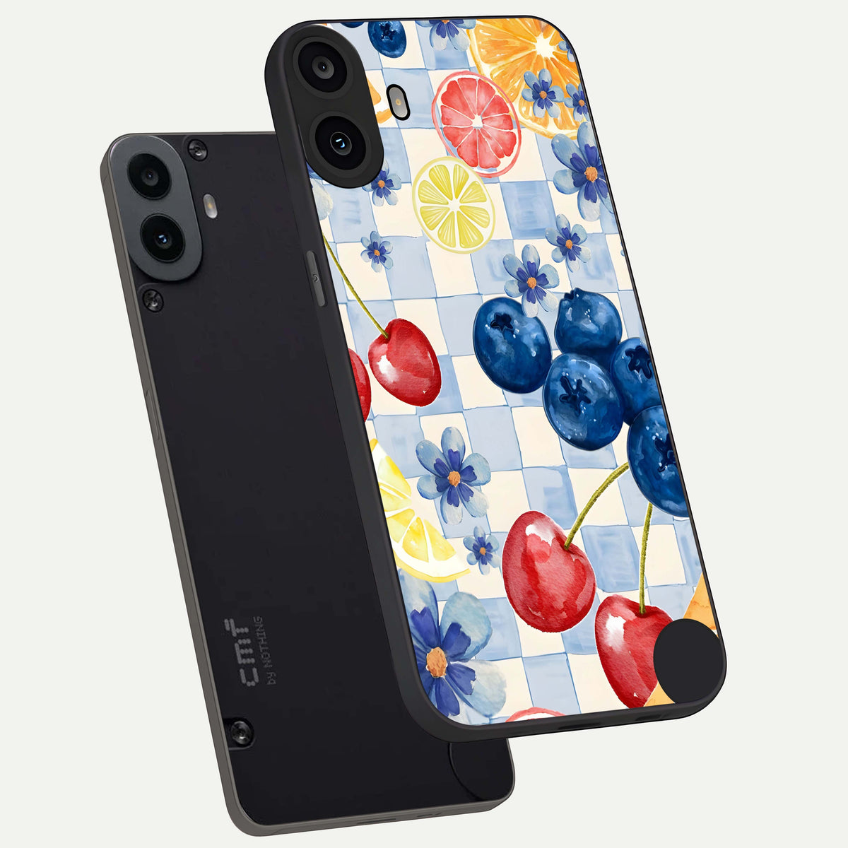  Citrus Bloom Joy phone case For CMF Phone 1 showing premium glass back cover with detailed artwork