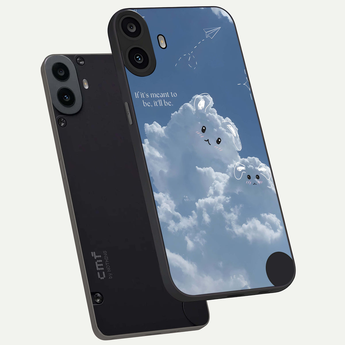  Cloud Bunny Dreams phone case For CMF Phone 1 showing premium glass back cover with detailed artwork