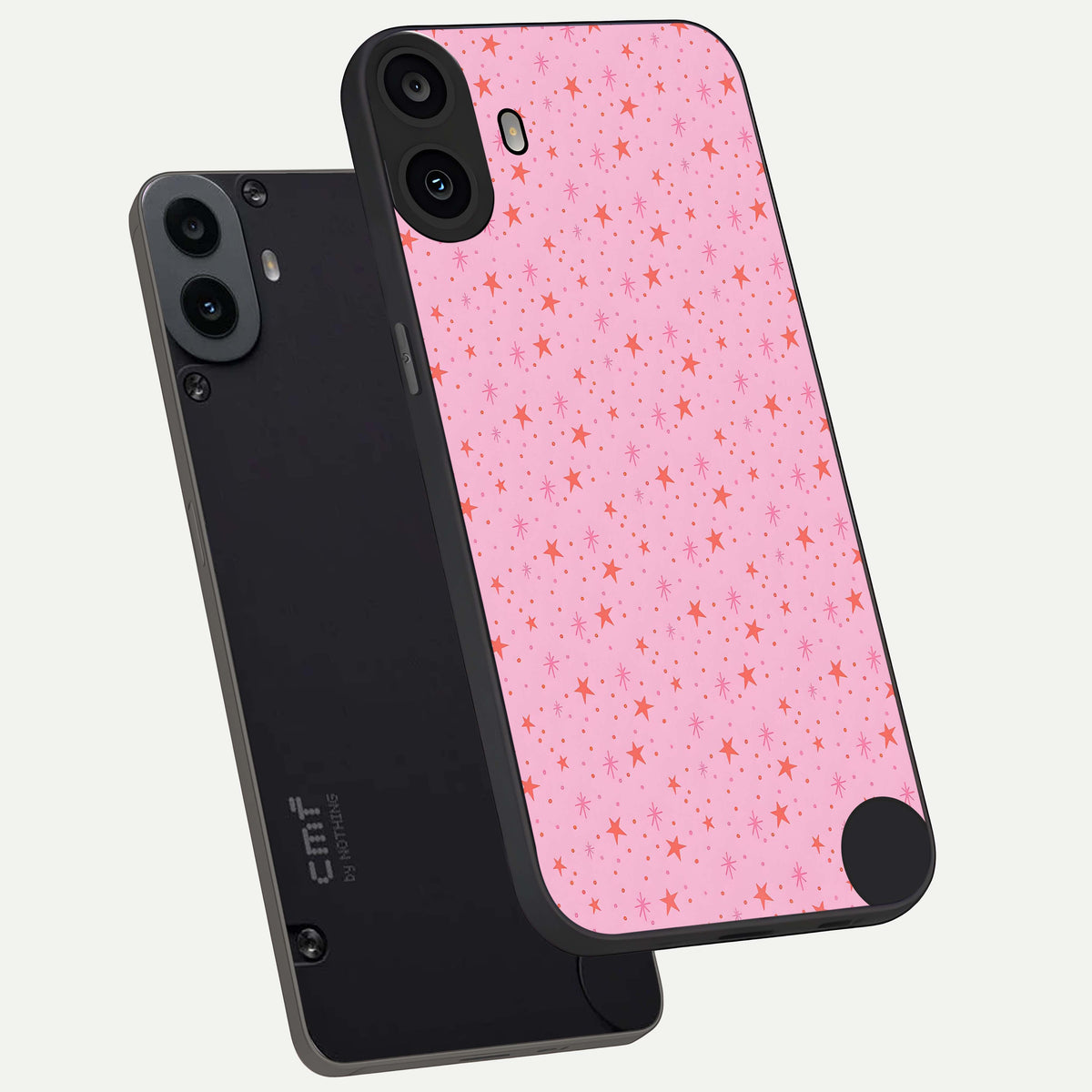  Cosmic Pink Sparkle phone case For CMF Phone 1 showing premium glass back cover with detailed artwork