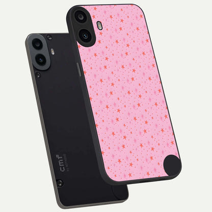  Cosmic Pink Sparkle phone case For CMF Phone 1 showing premium glass back cover with detailed artwork