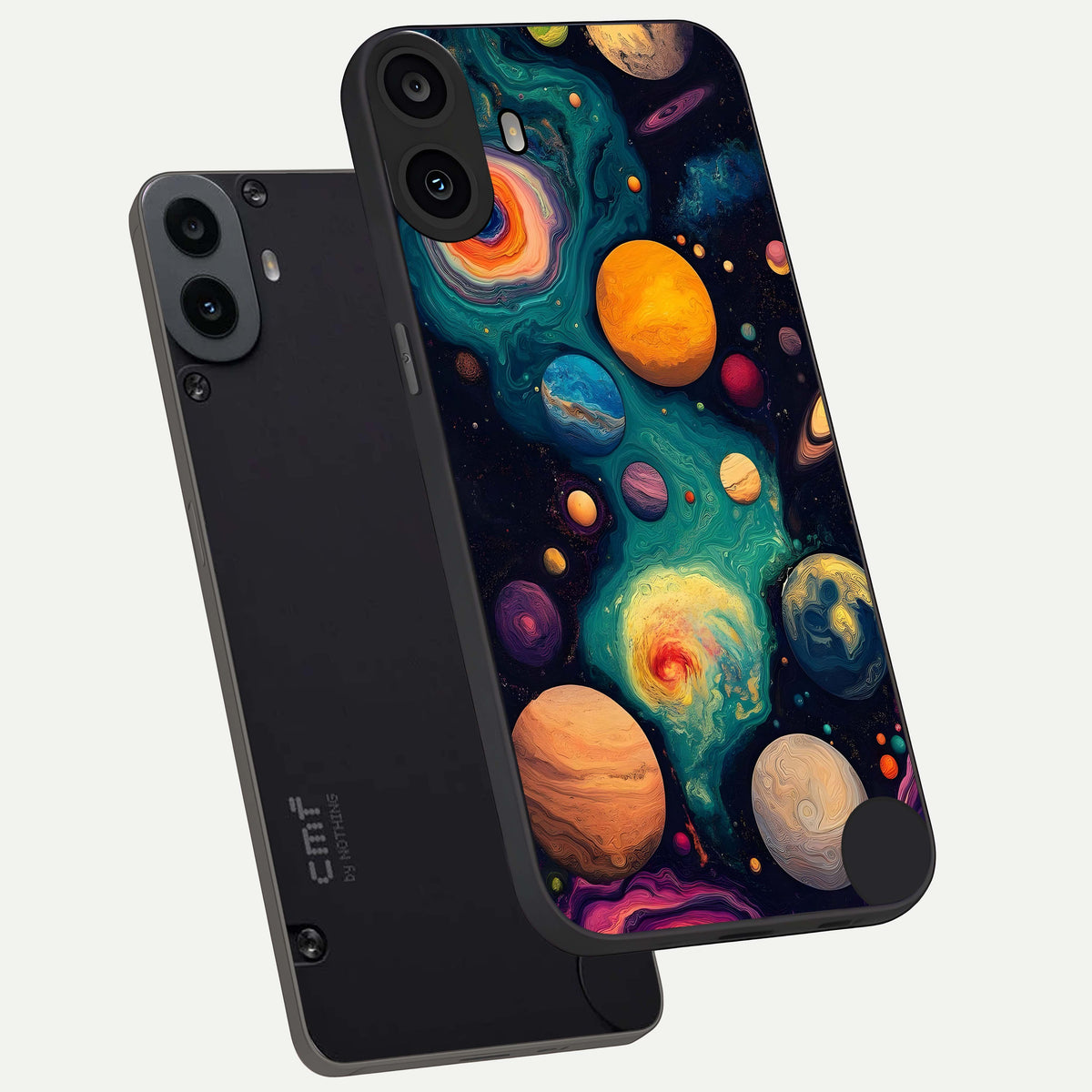  Cosmic Planet Journey phone case For CMF Phone 1 showing premium glass back cover with detailed artwork