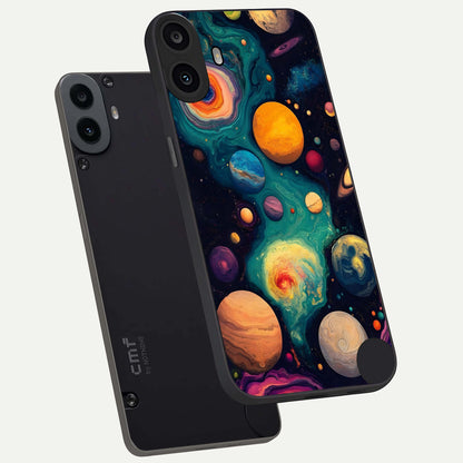  Cosmic Planet Journey phone case For CMF Phone 1 showing premium glass back cover with detailed artwork