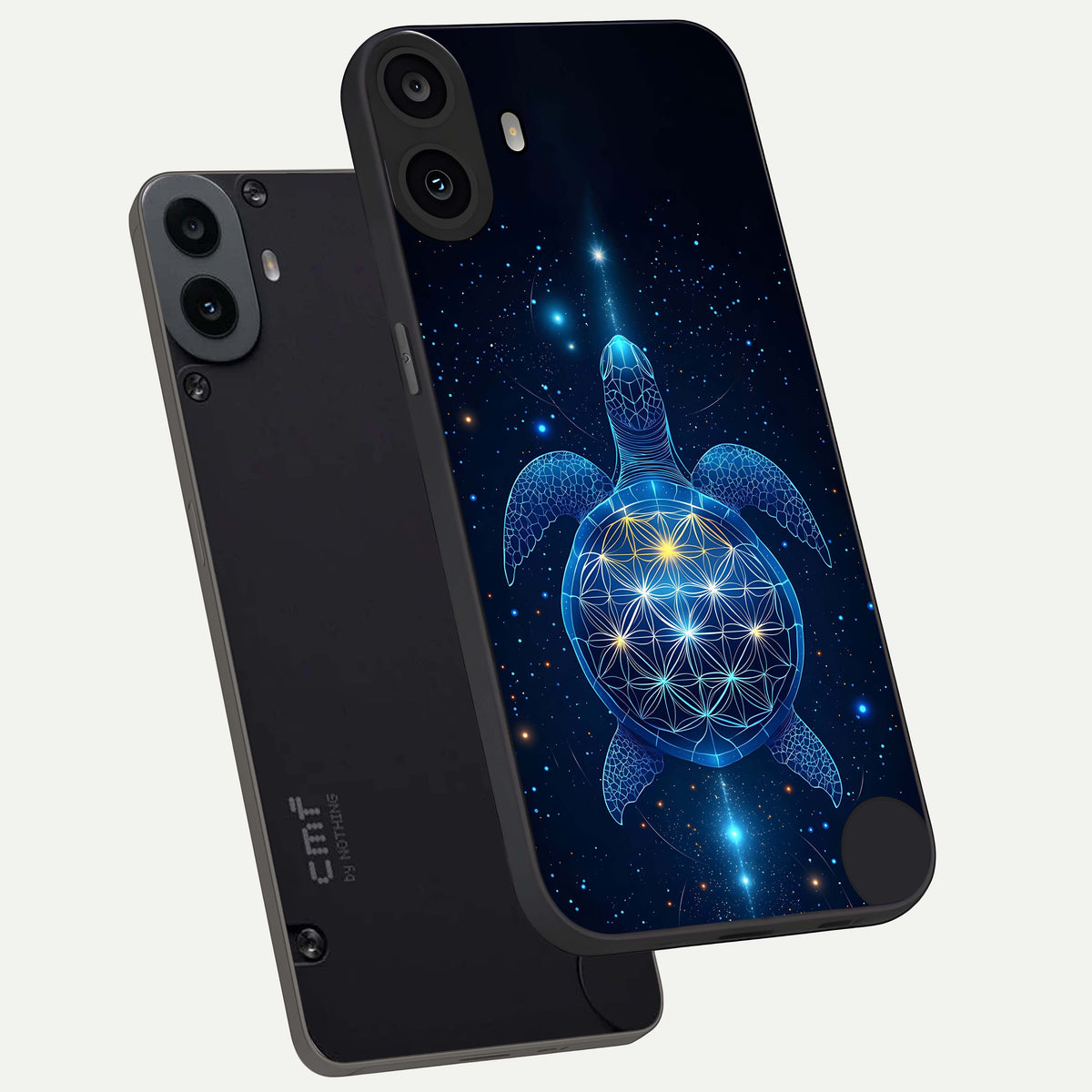  Crimson Blue Turtle phone case For CMF Phone 1 showing premium glass back cover with detailed artwork
