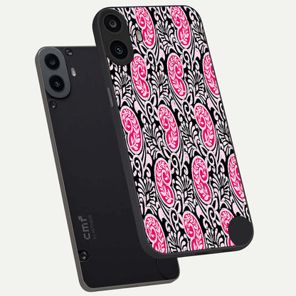 Crimson Paisley Charm phone case For CMF Phone 1 showing premium glass back cover with detailed artwork