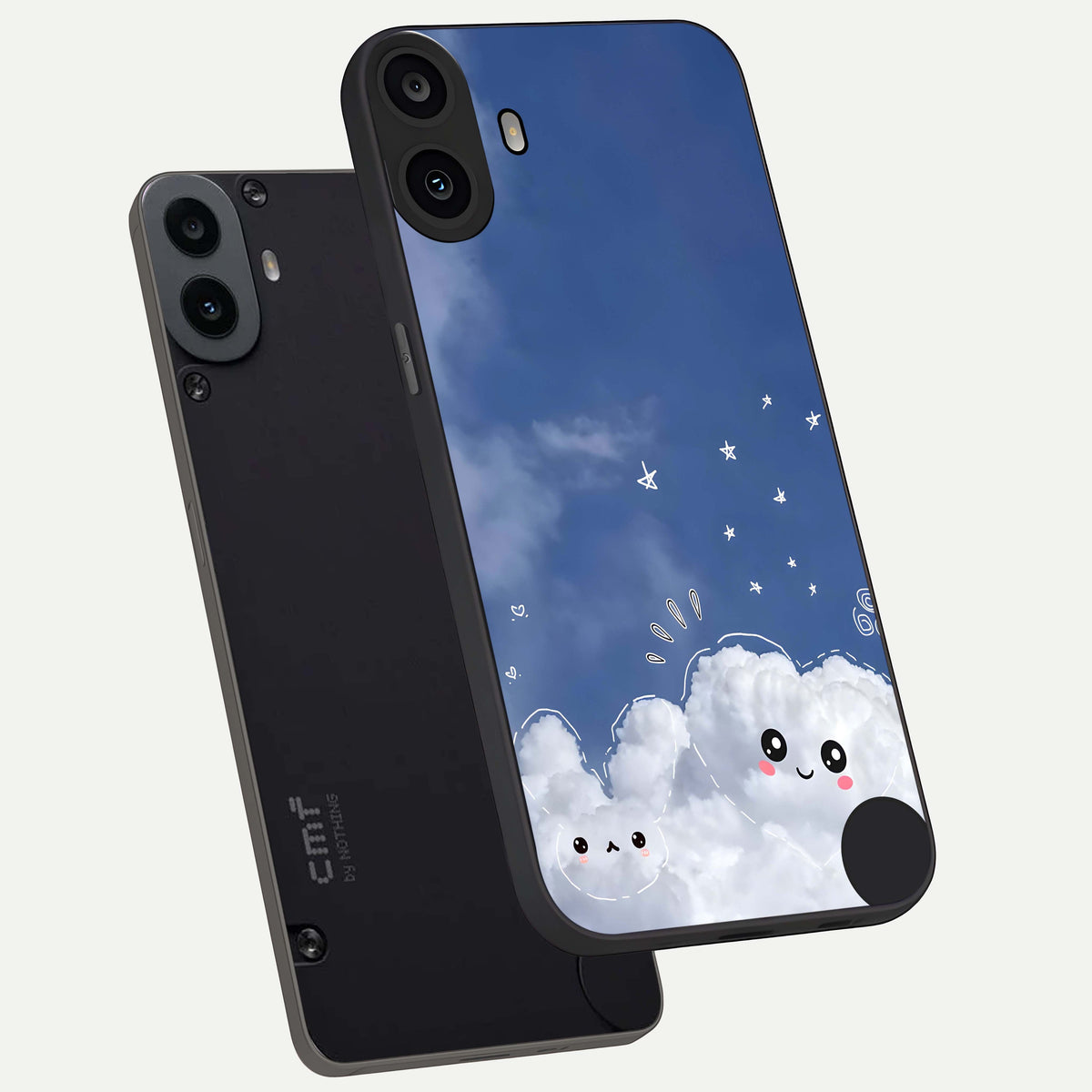  Cute Blossom Cloud phone case For CMF Phone 1 showing premium glass back cover with detailed artwork
