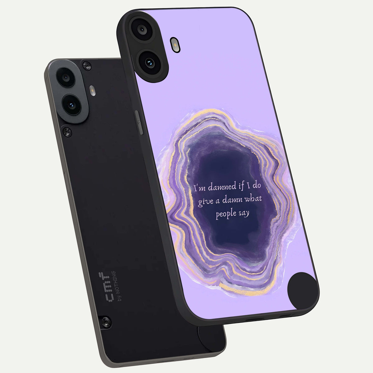  Damned People Quote phone case For CMF Phone 1 showing premium glass back cover with detailed artwork