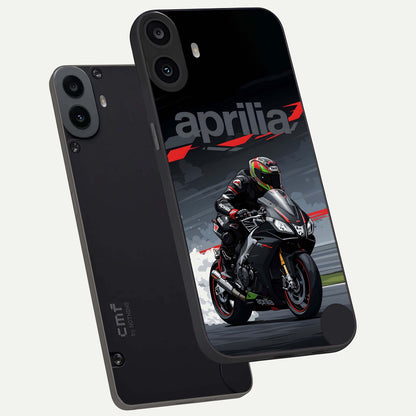  Dark Aprilla phone case For CMF Phone 1 showing premium glass back cover with detailed artwork