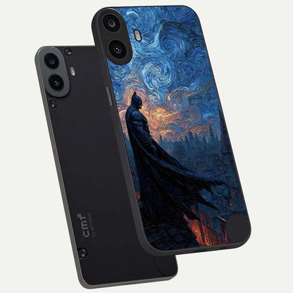  Dark Knight Dusk phone case For CMF Phone 1 showing premium glass back cover with detailed artwork