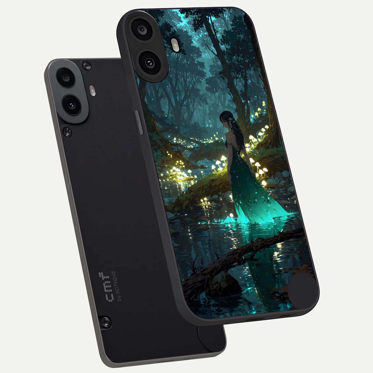  Enchanted Forest Glow phone case For CMF Phone 1 showing premium glass back cover with detailed artwork