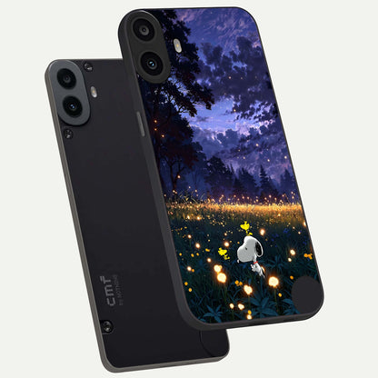  Firefly Meadow Magic phone case For CMF Phone 1 showing premium glass back cover with detailed artwork