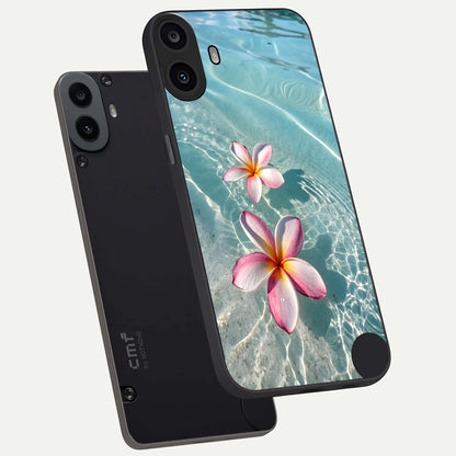  Floating Bloom Bliss phone case For CMF Phone 1 showing premium glass back cover with detailed artwork