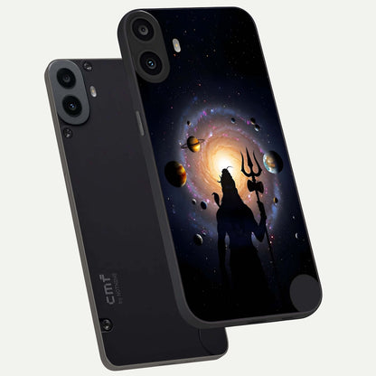  Galactic Shiva Vision phone case For CMF Phone 1 showing premium glass back cover with detailed artwork