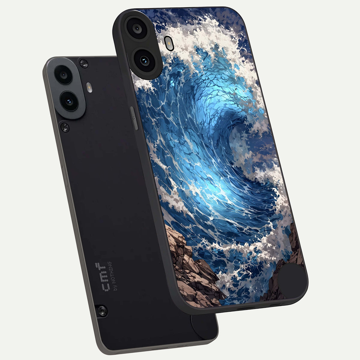  Giant Ocean Wave phone case For CMF Phone 1 showing premium glass back cover with detailed artwork