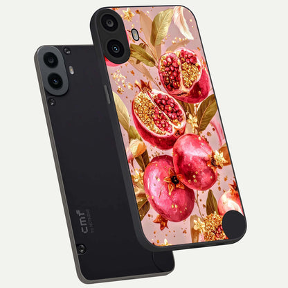  Golden Bloom Glow phone case For CMF Phone 1 showing premium glass back cover with detailed artwork