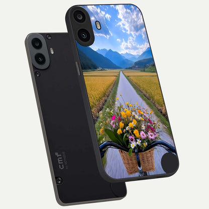  Golden Field Journey phone case For CMF Phone 1 showing premium glass back cover with detailed artwork