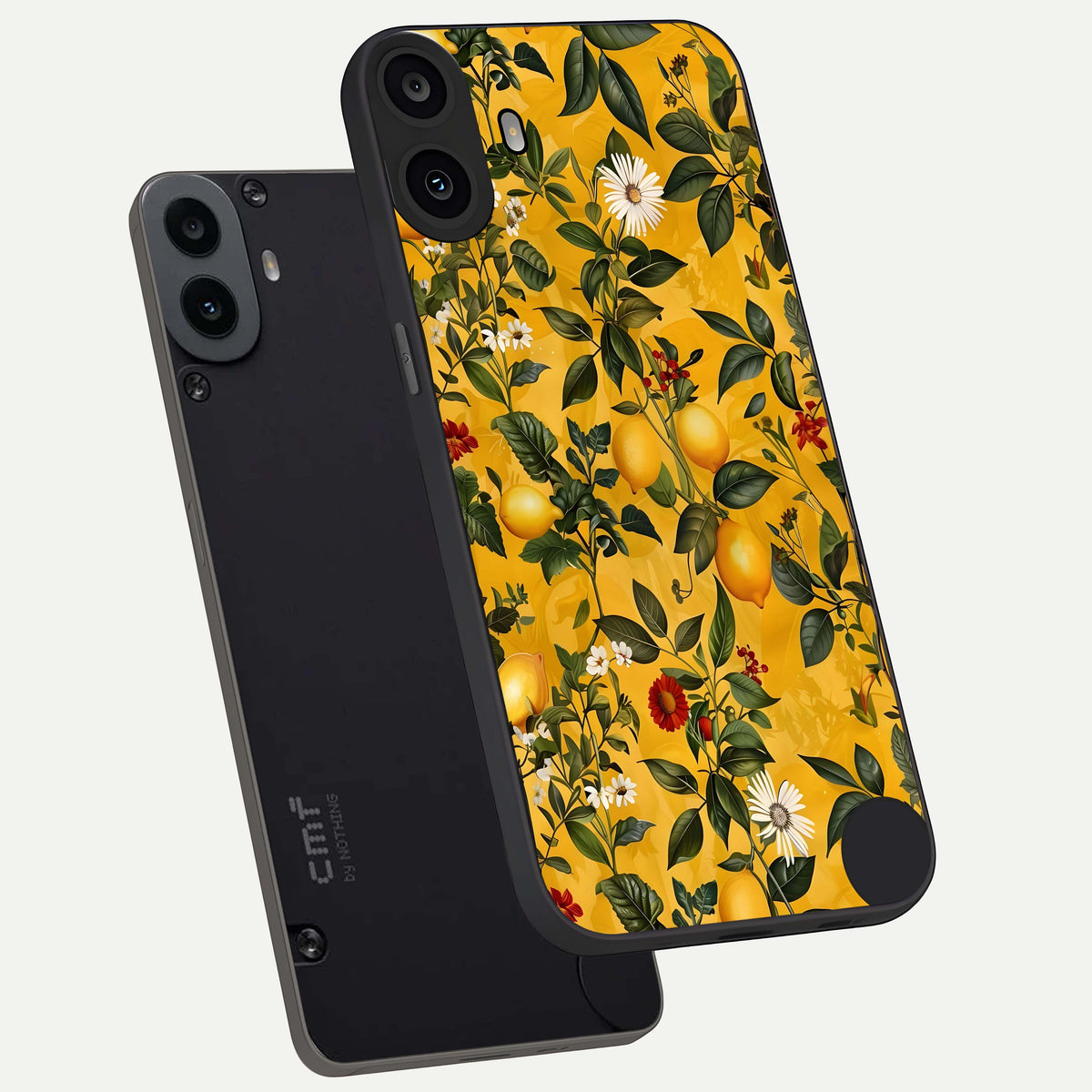  Golden Lemon Field phone case For CMF Phone 1 showing premium glass back cover with detailed artwork