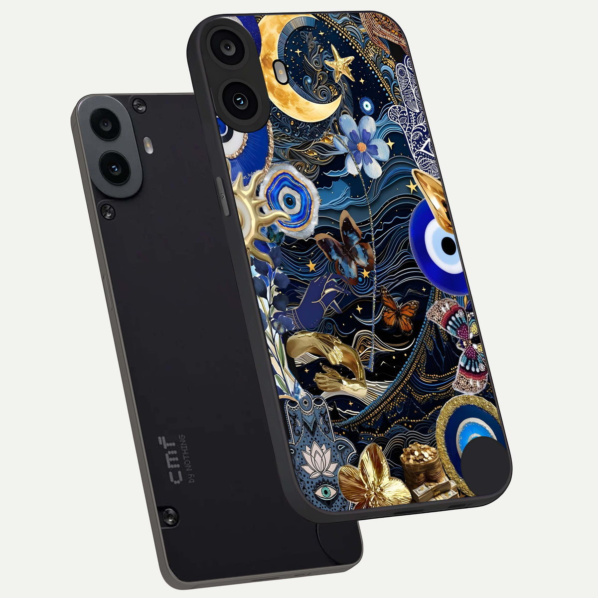  Golden Moon Magic phone case For CMF Phone 1 showing premium glass back cover with detailed artwork