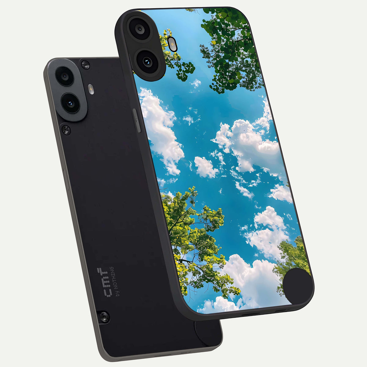  Green Moon Energy phone case For CMF Phone 1 showing premium glass back cover with detailed artwork