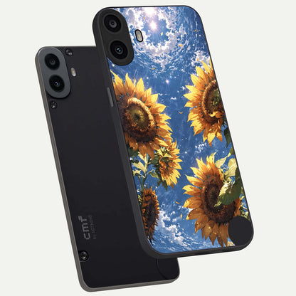  Heavenly Sunflower Rise phone case For CMF Phone 1 showing premium glass back cover with detailed artwork