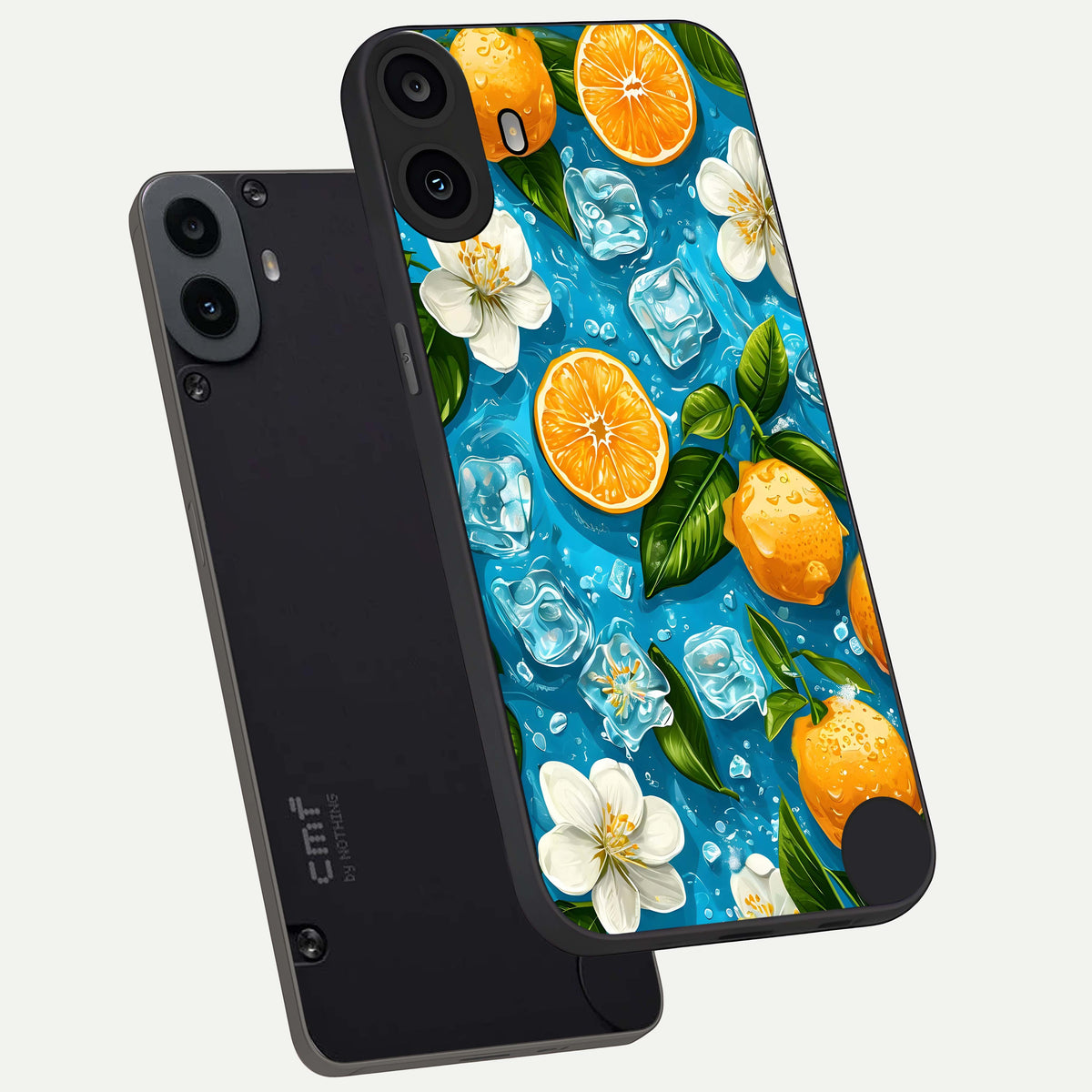 Ice Cube With Orange phone case For CMF Phone 1 showing premium glass back cover with detailed artwork