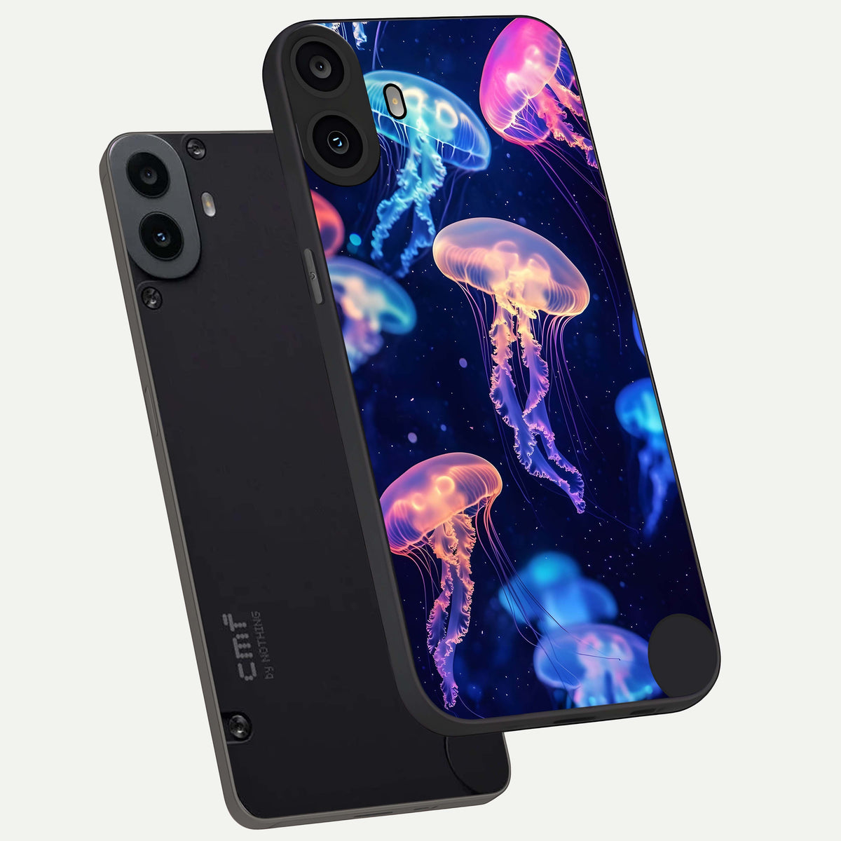  Jellyfish Pattern phone case For CMF Phone 1 showing premium glass back cover with detailed artwork